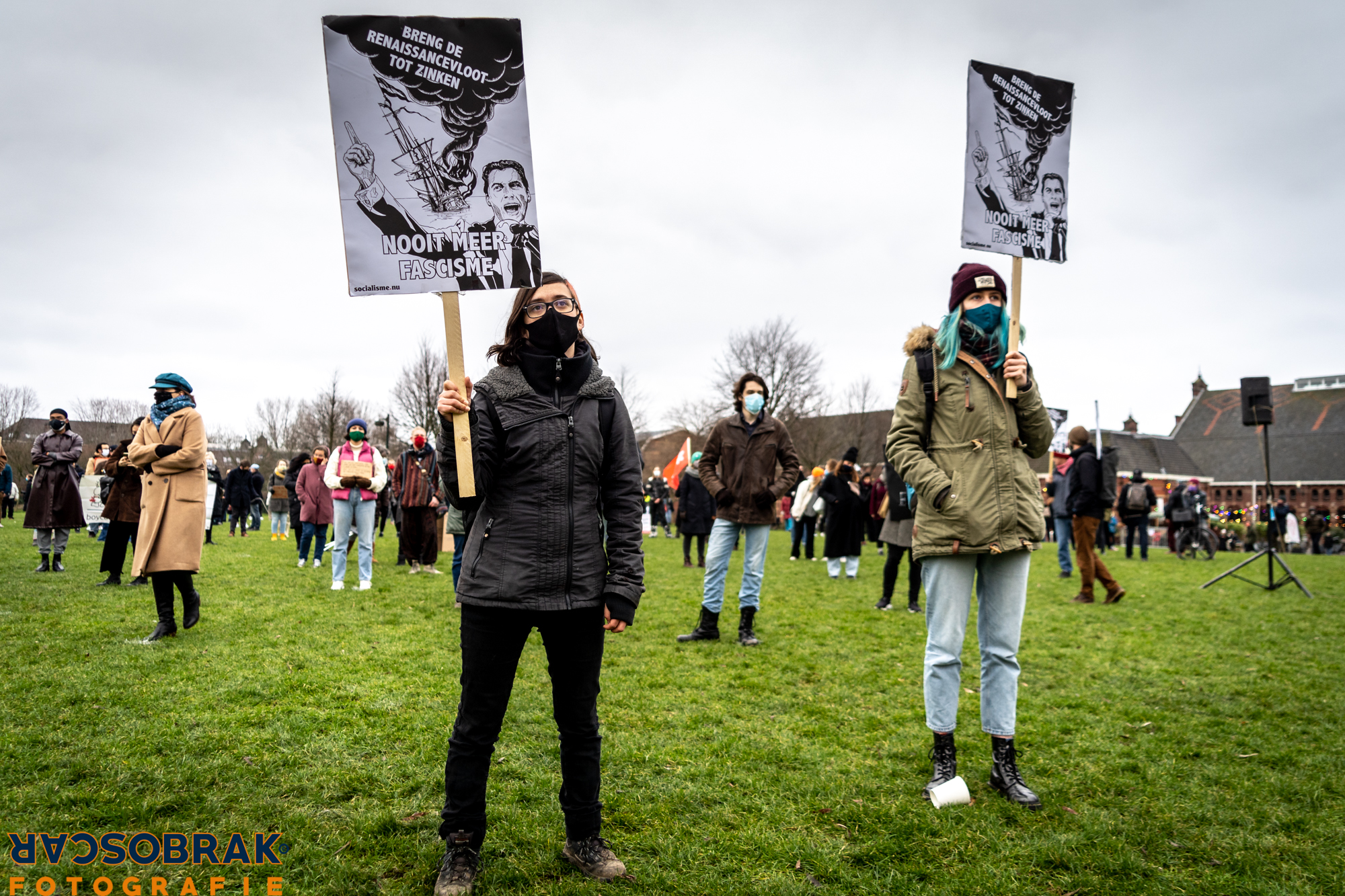 nooit meer fascisme demo westerpark amsterdam oscar brak fotografie